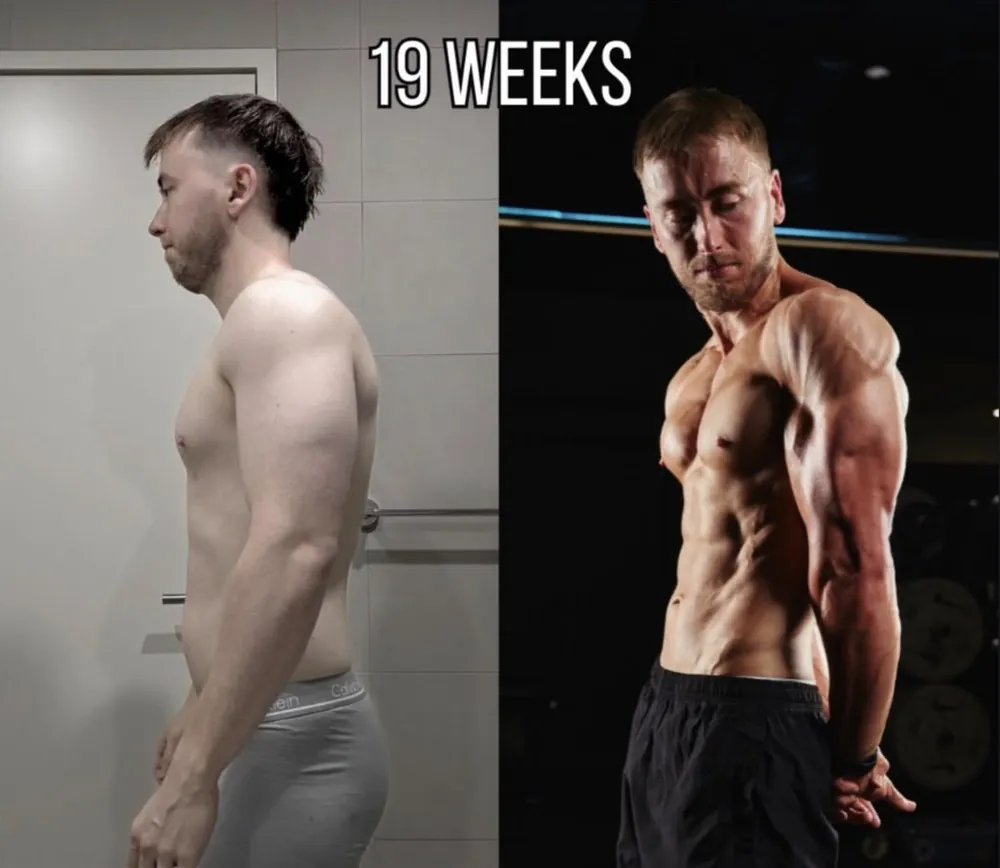 Client 03, before and after, 19 weeks