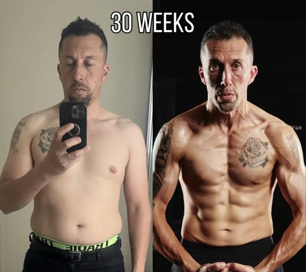 Client 04, before and after, 30 weeks